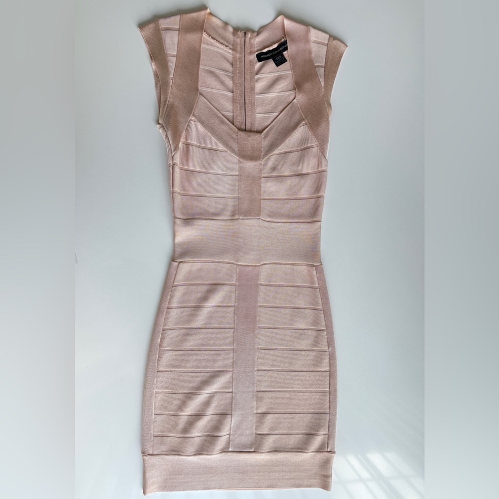 French Connection Blush Pink Bandage Mini Dress